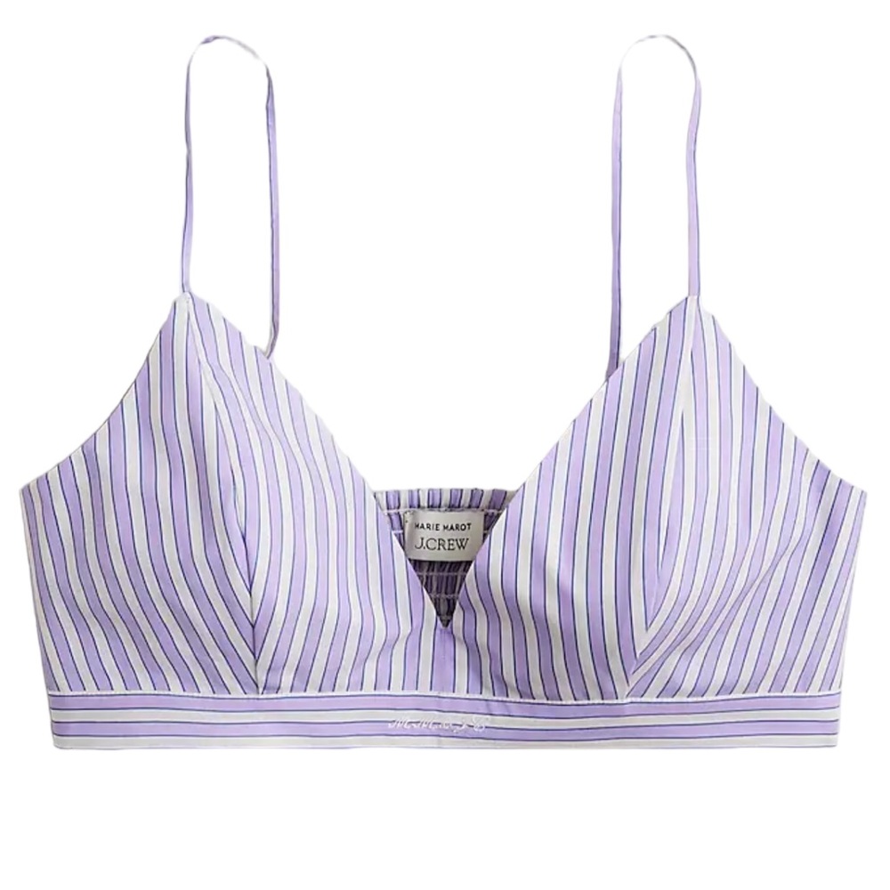 Marie Marot X J.Crew Bralette Top in Thomas Mason Cotton Poplin